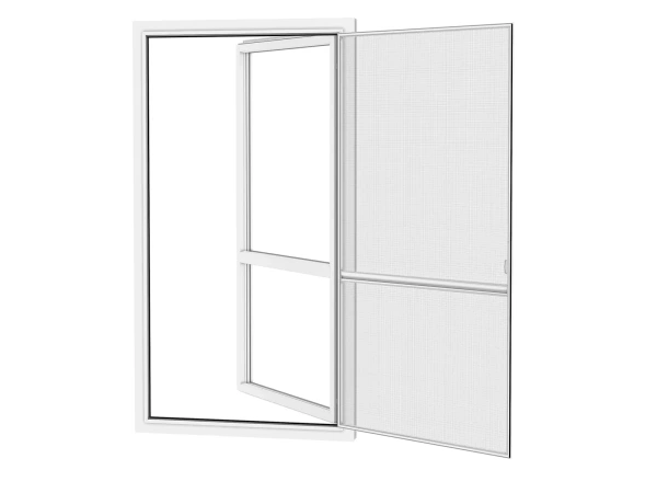 Siete proti hmyzu na DVERE - pántové v ráme SMART - BIELA - RAL 9016 - s priečkou 2