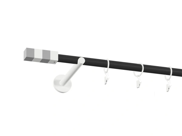 Garniža 19mm obyčajná tyč - 1rad - KVADRAT - čierno biela