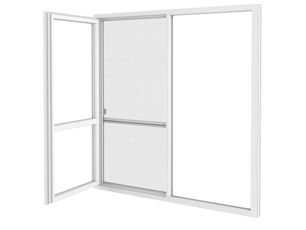 Siete proti hmyzu na DVERE - posuvné - SIVÁ - RAL 9006 - s priečkou 3