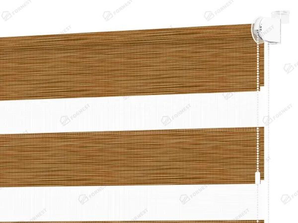 Roleta MINI - deň a noc - látka Maurícius 65 - hnedá (dub zlatý)