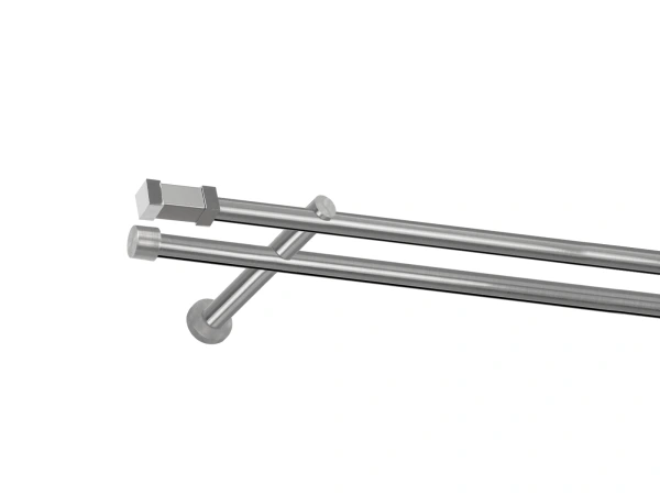 Garniža 19x19mm - drážková tyč - 2rady - QUADRO - satin 1