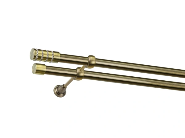 Garniža 25x25mm - 2rady - CYLINDER CRYSTAL - antik 1