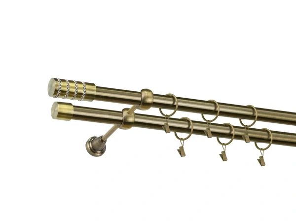 Garniža 25x25mm - 2rady - CYLINDER CRYSTAL - antik