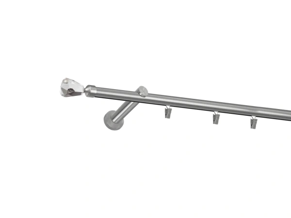 Garniža 19mm - drážková tyč - 1rad - CRYSTAL CONE - satin