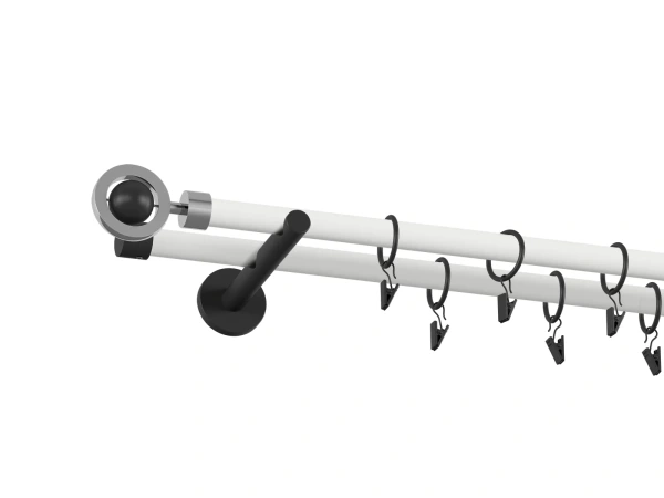 Garniža 19x19mm obyčajná tyč - 2rady - SFERA - bielo čierna