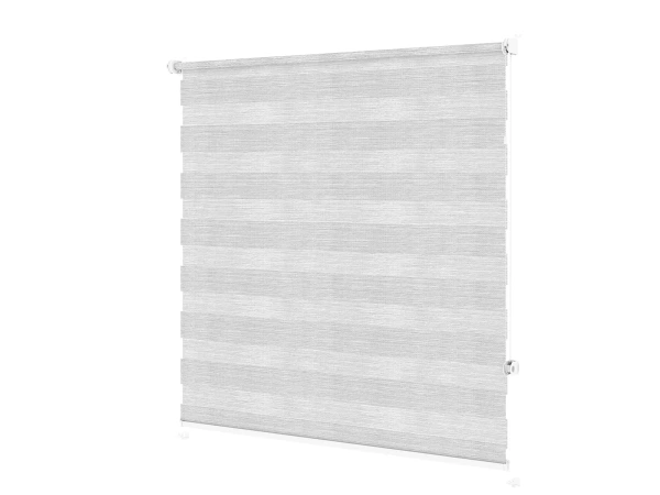 Roleta MINI - deň a noc - látka Maurícius 67 - sivo biela 2