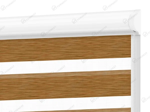 Roleta SWING PREMIUM - deň a noc - látka Maurícius 65 - hnedá (dub zlatý)