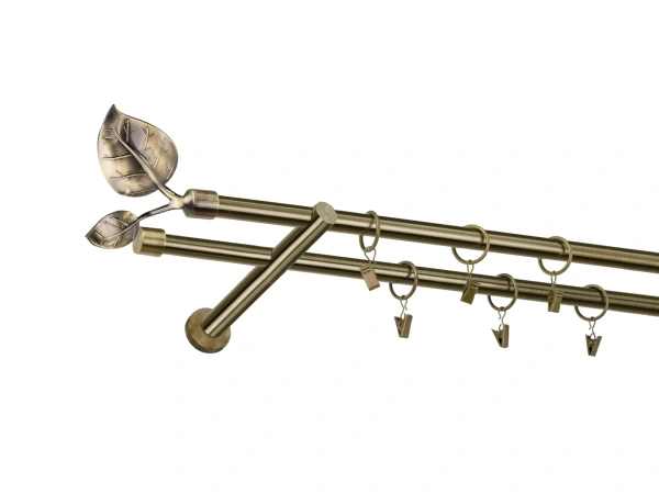 Garniža 16x16mm - 2rady - LIST VEĽKÝ - antik