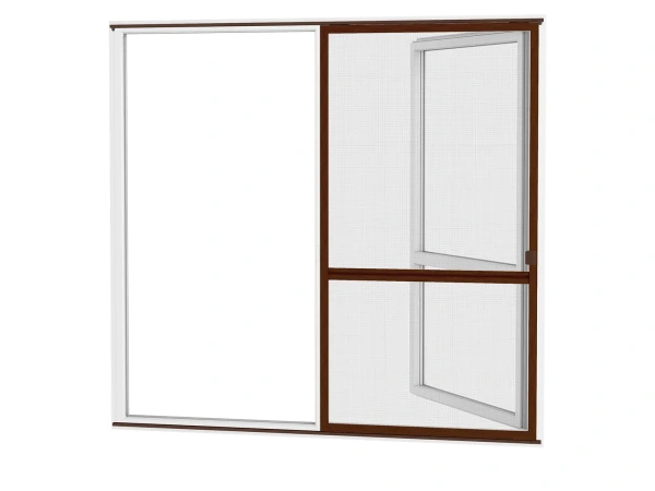 Siete proti hmyzu na DVERE - posuvné - ORECH - drevoimitácia - s priečkou 1