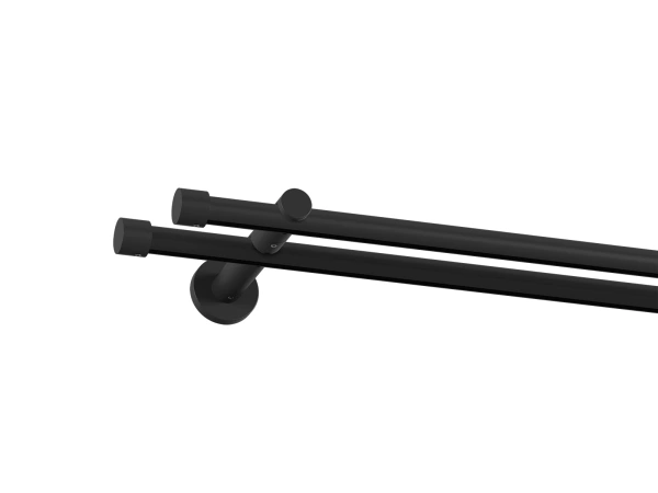 Garniža 19x19mm drážková tyč - 2rady - PULLO - čierna 1