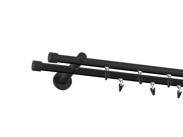 Garniža 19x19mm drážková tyč - 2rady - PULLO - čierna 2