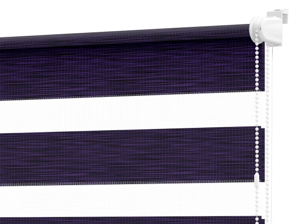 Rolete MINI+ zi-noapte - material Mauritius 68 - violet închis (decor negru)