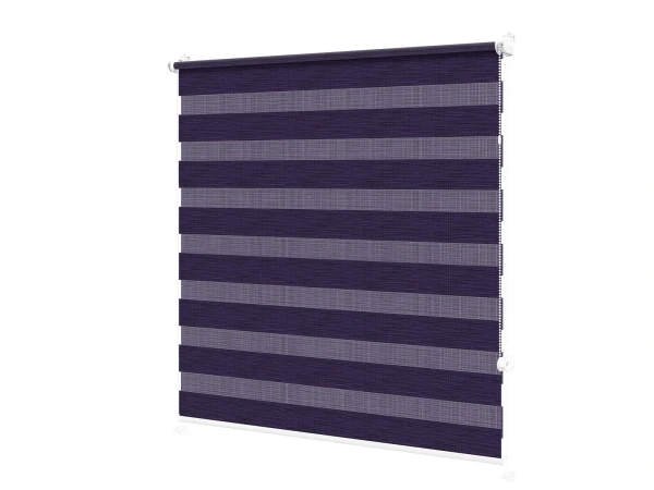 Rolete MINI+ zi-noapte - material Mauritius 68 - violet închis (decor negru) 2