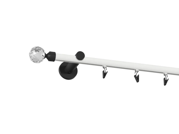 Garniža 19mm drážková tyč - 1rad - GUĽA CRYSTAL - bielo čierna 2