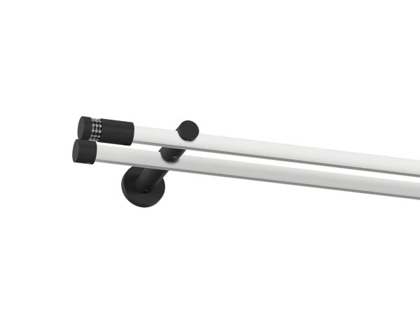 Garniža 19x19mm drážková tyč - 2rady - CYLINDER CRYSTAL - bielo čierna 1