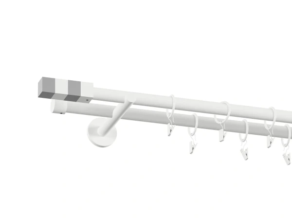 Garniža 19x19mm obyčajná tyč - 2rady - KVADRAT - biela