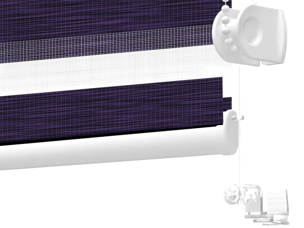 Rolete MINI+ zi-noapte - material Mauritius 68 - violet închis (decor negru) 4