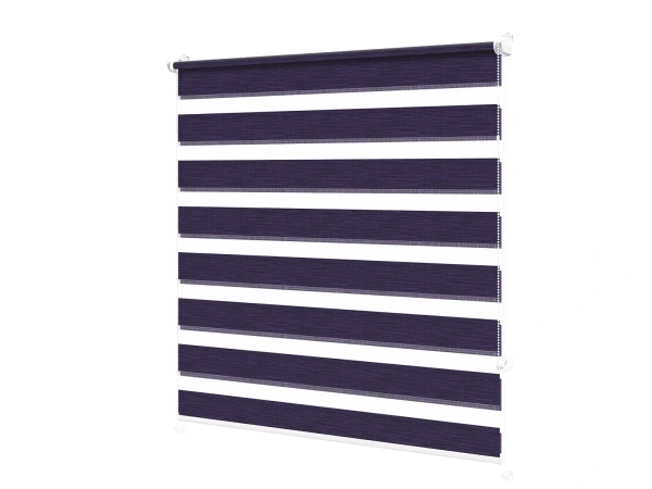 Rolete MINI+ zi-noapte - material Mauritius 68 - violet închis (decor negru) 1