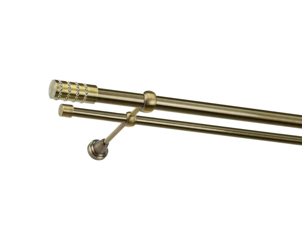 Garniža 25x16mm - 2rady - CYLINDER CRYSTAL - antik 1