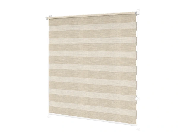Rolete MINI+ zi-noapte - material Mauritius 69 - bej (decor negru) 2