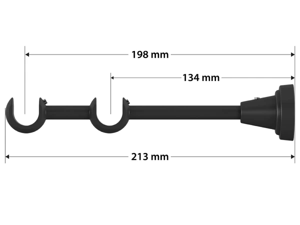 Garniža 19x19mm obyčajná tyč - 2rady - SFERA - čierna 4
