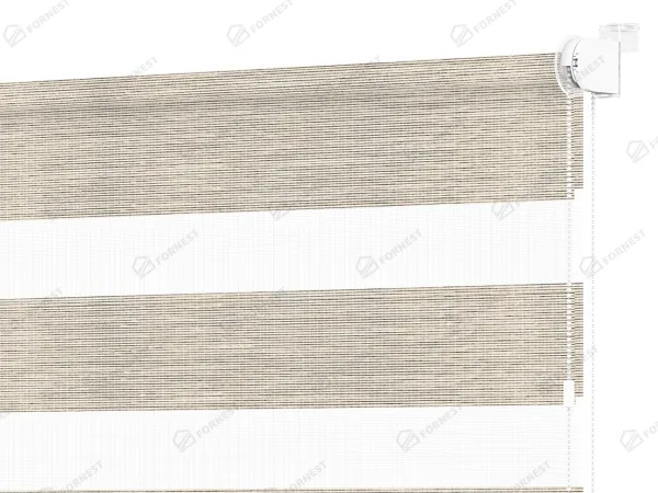 Roleta MINI - deň a noc - látka Maurícius 69 - béžová (čierny dekor)