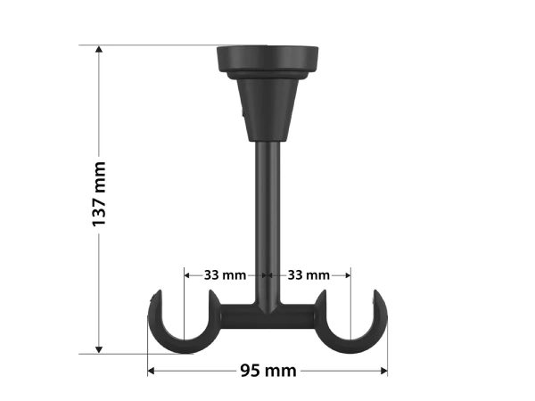 Garniža 19x19mm obyčajná tyč - 2rady - TECHNO - čierna 5