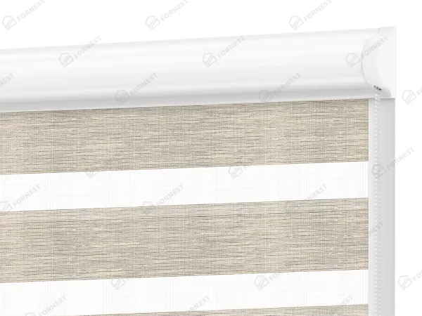 Roleta SWING PREMIUM - deň a noc - látka Maurícius 69 - béžová (čierny dekor)