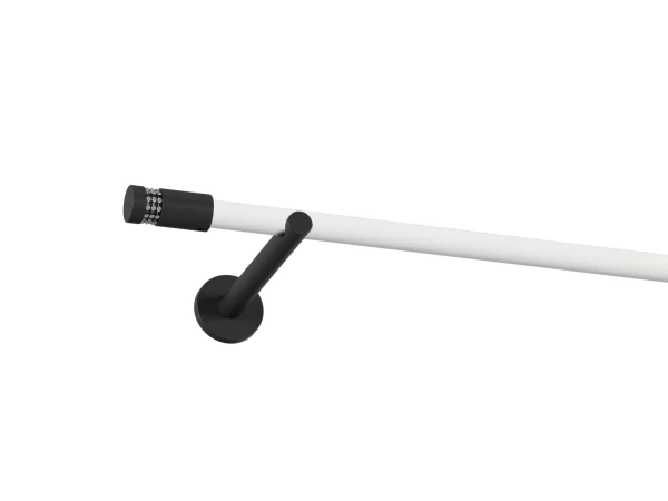 Garniža 19mm obyčajná tyč - 1rad - CYLINDER CRYSTAL - bielo čierna 1