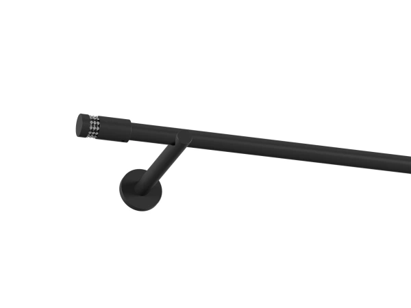 Garniža 19mm obyčajná tyč - 1rad - CYLINDER CRYSTAL - čierna 1