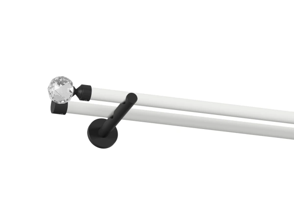 Garniža 19x19mm obyčajná tyč - 2rady - GUĽA CRYSTAL - bielo čierna 1
