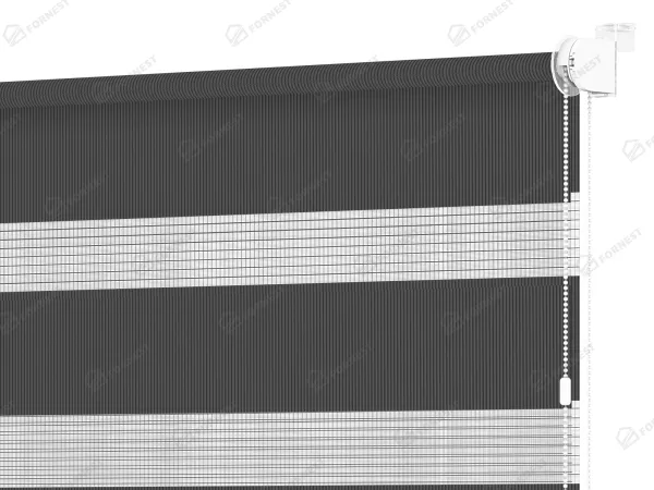 Roleta MINI - deň a noc - látka Bahama 1820 - tmavo sivá