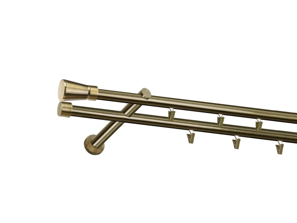 Garniža 19x19mm - drážková tyč - 2rady - RIMINY - antik