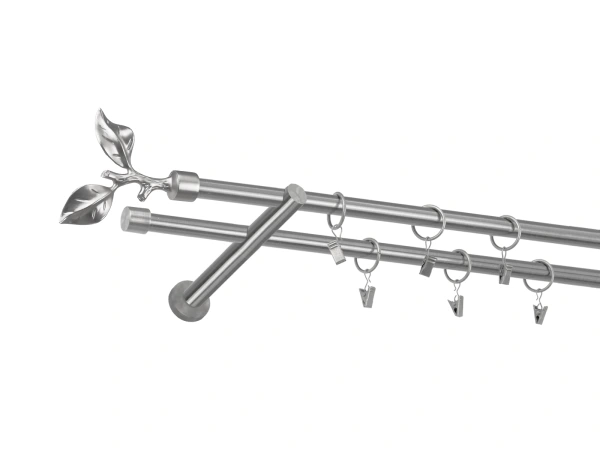 Garniža 16x16mm - 2rady - LIST ROSE - satin