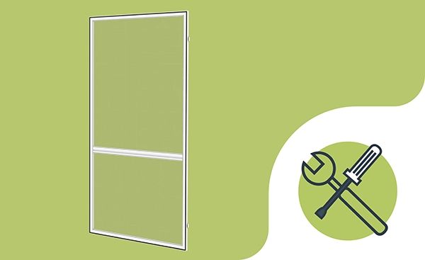 Plase anti-insecte PENTRU UȘI - CU BALAMALE - montaj