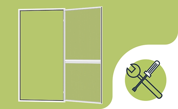 Plase anti-insecte PENTRU UȘI - CU BALAMALE SMART - montaj