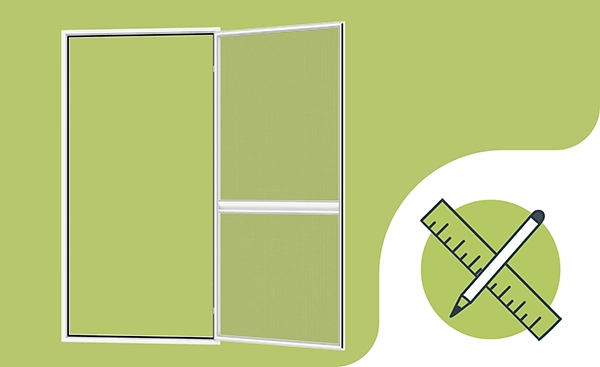 Plase anti-insecte PENTRU UȘI - CU BALAMALE SMART - măsurare