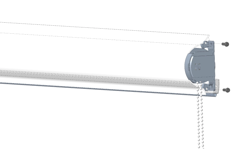 deșurubarea suporturilor mecanismului roletei de pe ambele părți