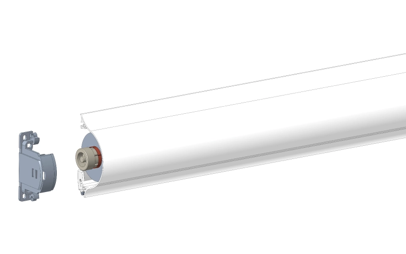 scoaterea mecanismelor de acționare din ax pe ambele părți ale roletei