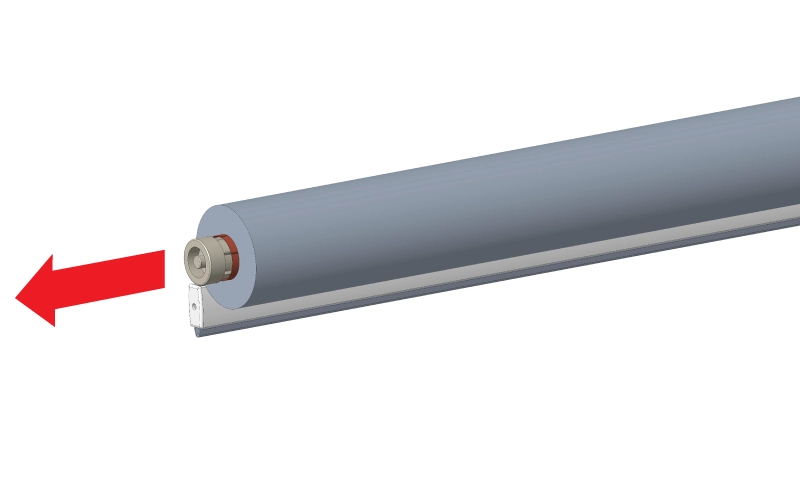 scoaterea mecanismelor de acționare din axul roletei