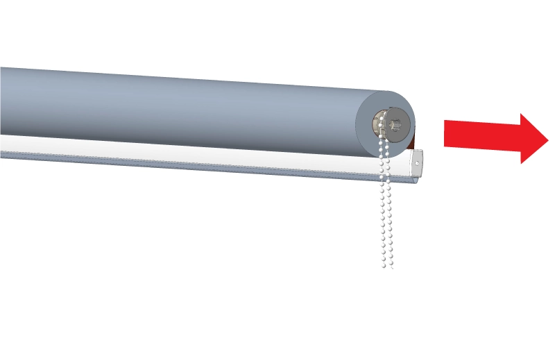 scoaterea mecanismelor de acționare din axul roletei