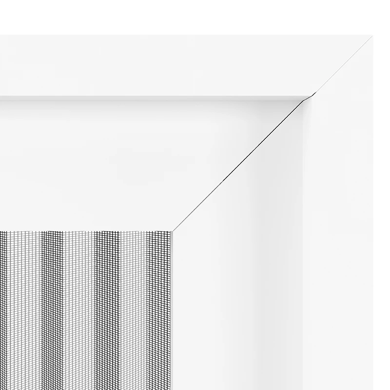 Detaliu al îmbinării de colț a plasei plisse anti-insecte CLICK