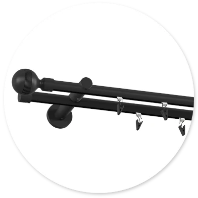 Negru și alb - bară cu șină